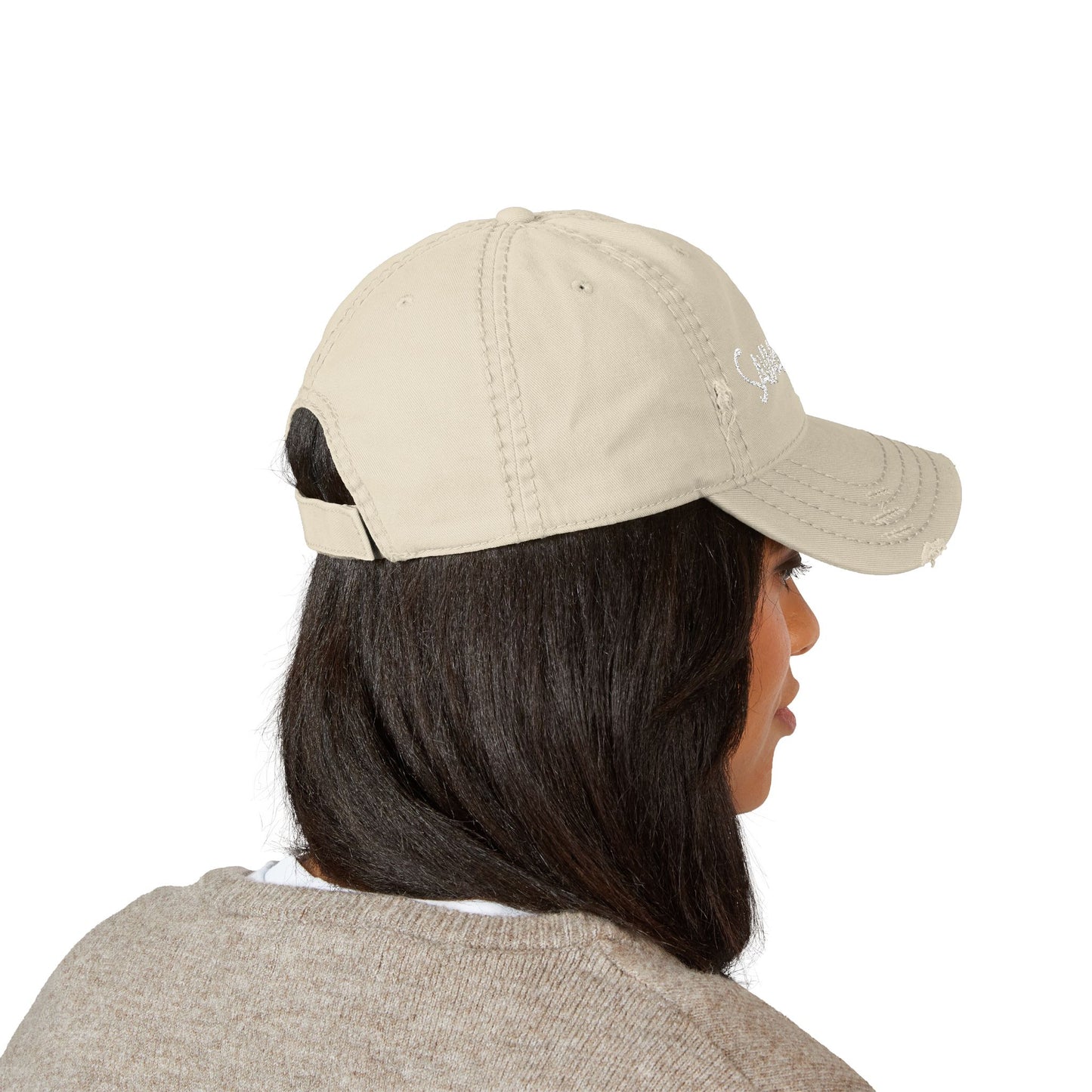 Distressed Dad Hat - Savage Goat Embroidery