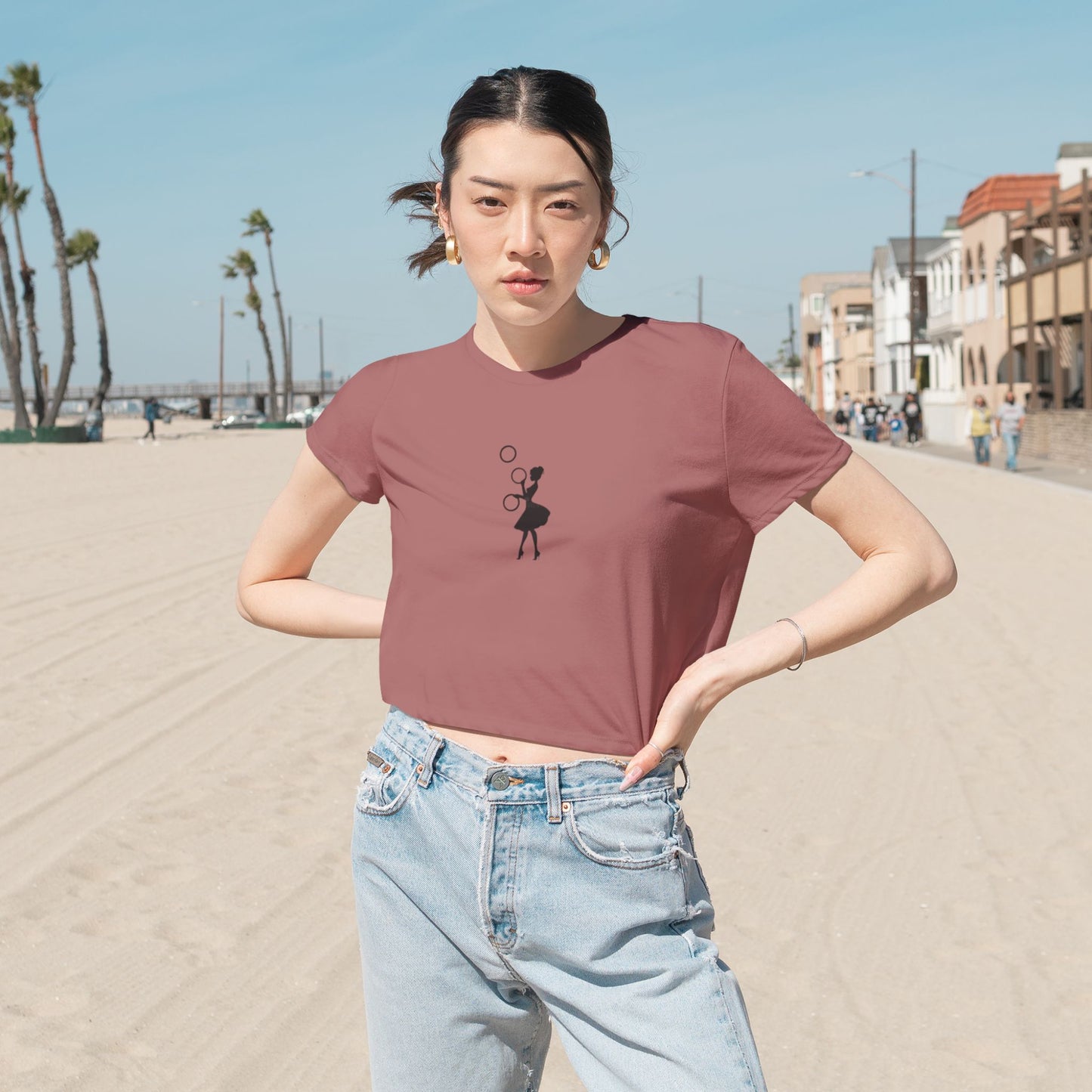 Female Juggler Flowy Crop Top