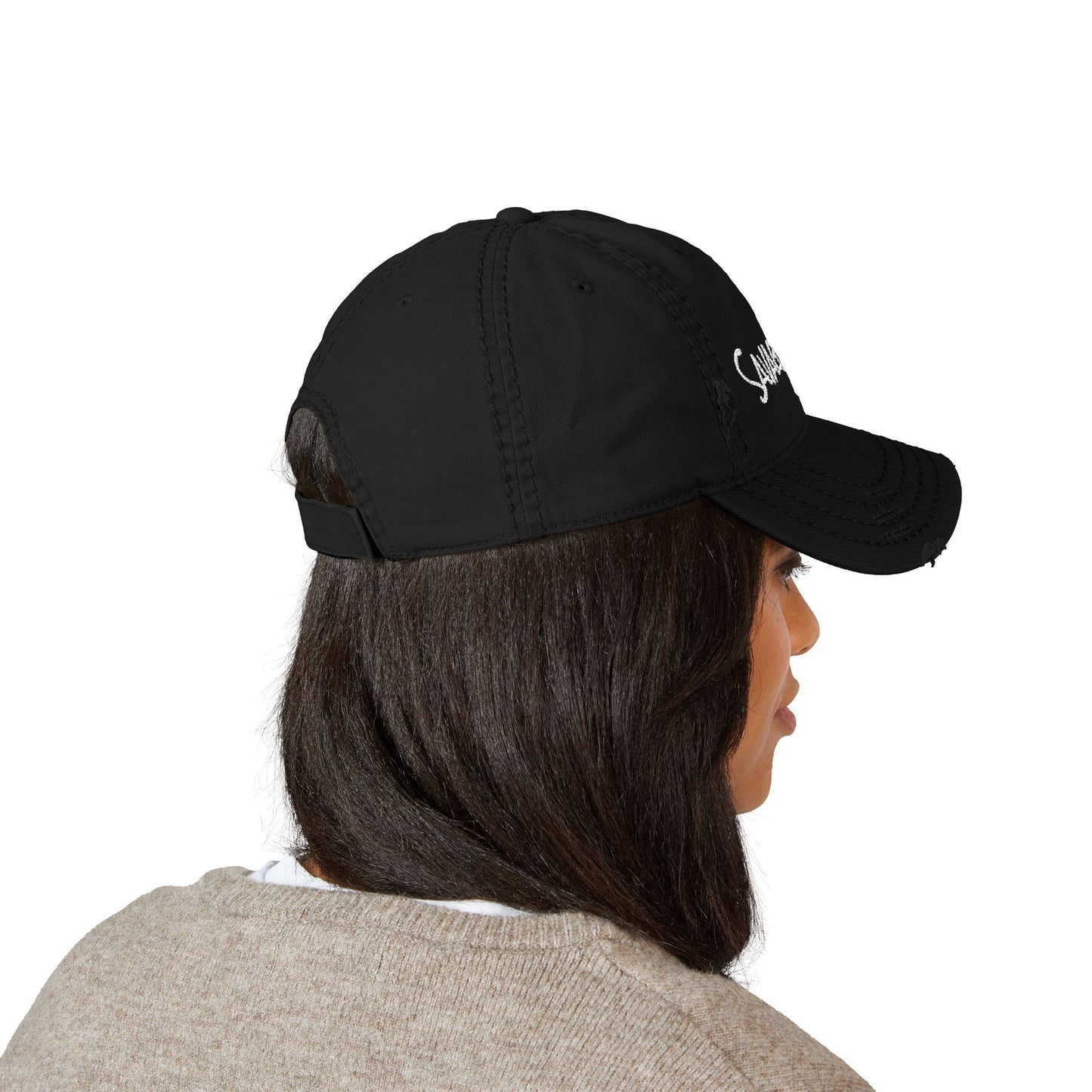 Distressed Dad Hat - Savage Goat Embroidery