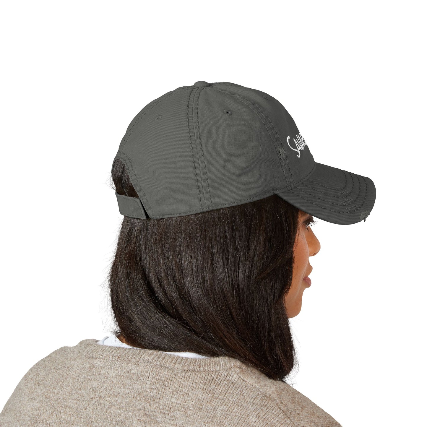 Distressed Dad Hat - Savage Goat Embroidery