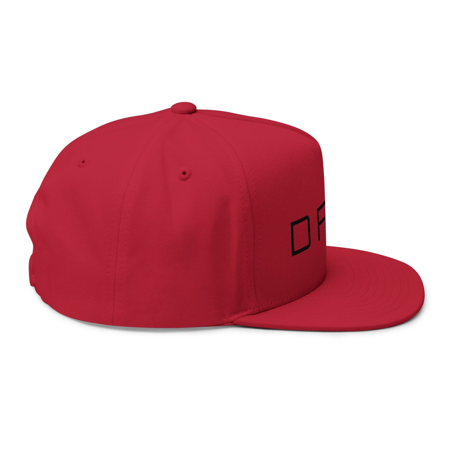 D Fault Embroidered Flat Bill Cap