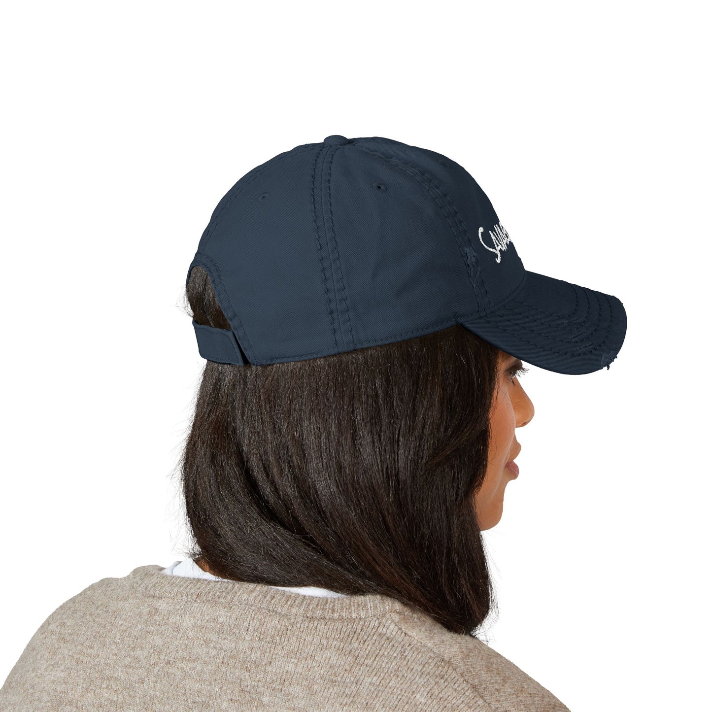 Distressed Dad Hat - Savage Goat Embroidery