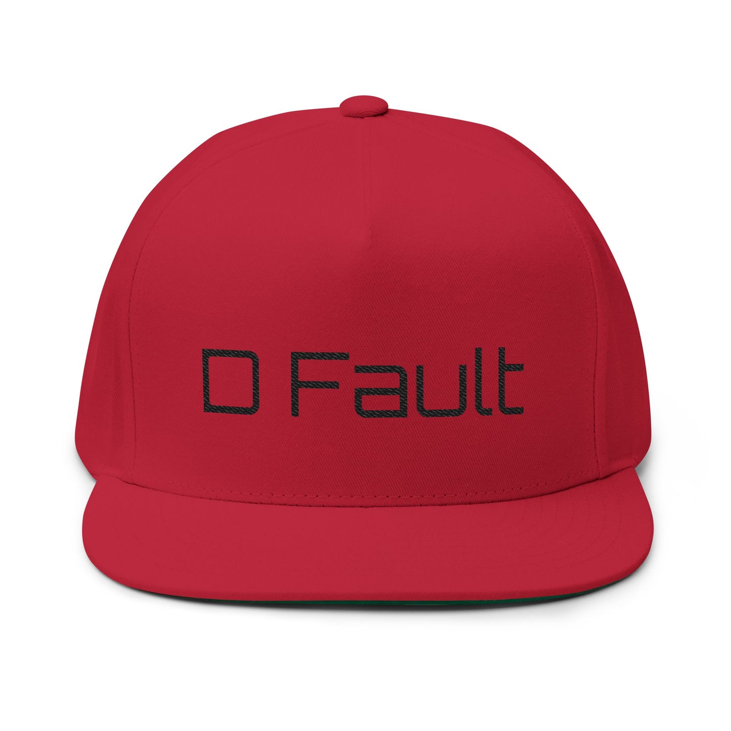D Fault Embroidered Flat Bill Cap