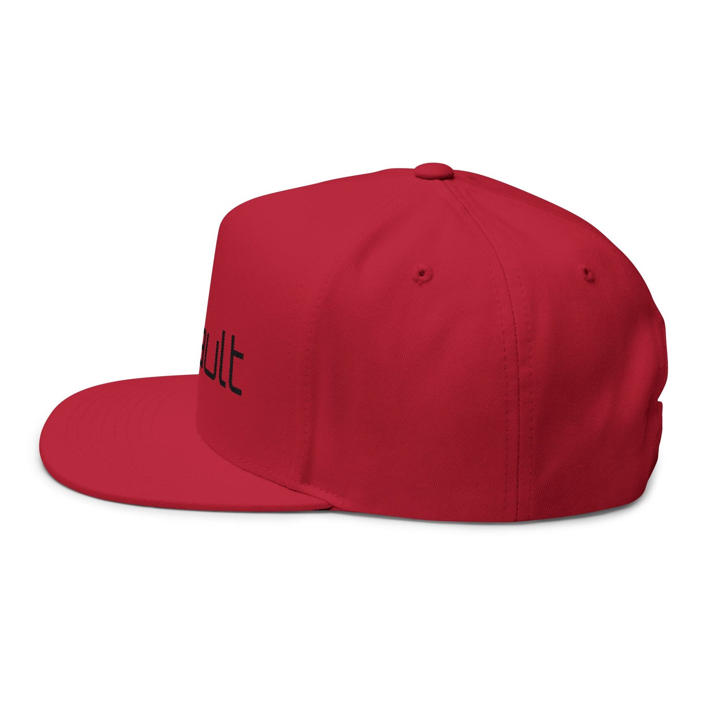 D Fault Embroidered Flat Bill Cap