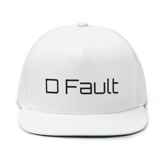 D Fault Embroidered Flat Bill Cap