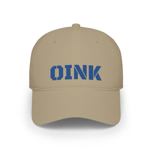 Oink Baseball Cap — Vintage Blue Pig Farm Hat